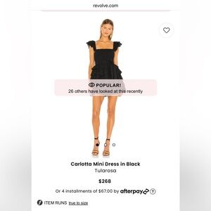 [revolve; tularosa] mini dress in black